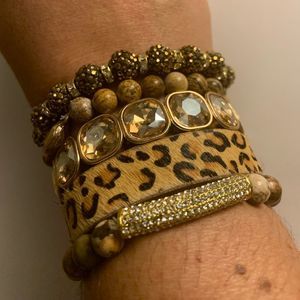 Brown 5 bracelet stack